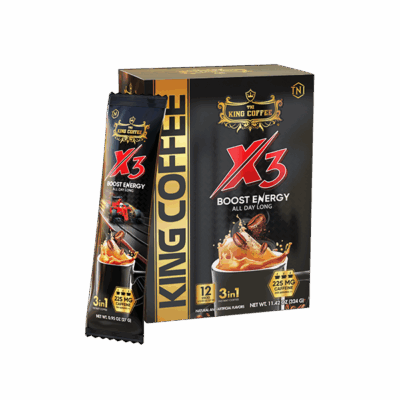 Cà Phê Hòa Tan 3IN1 X3 KING COFFEE - Hộp 324g (12 gói x 27 g)