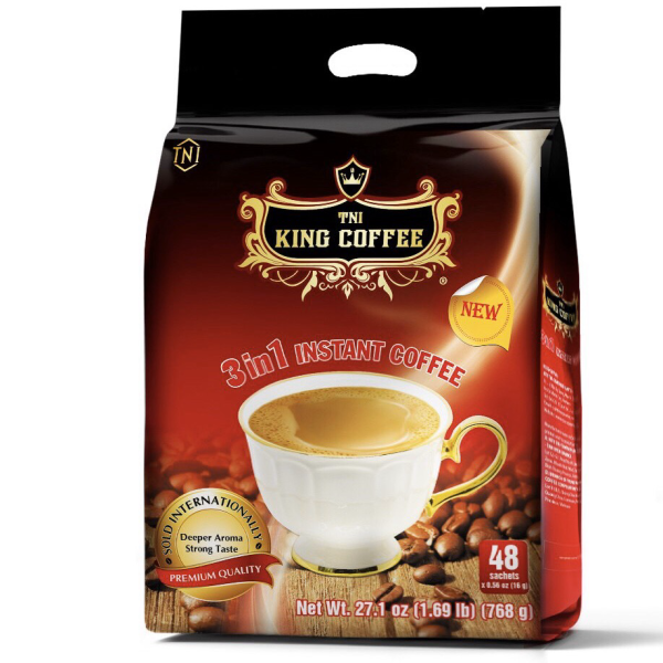 Cà Phê Hòa Tan 3IN1 KING COFFEE - Túi 48 gói x 16g